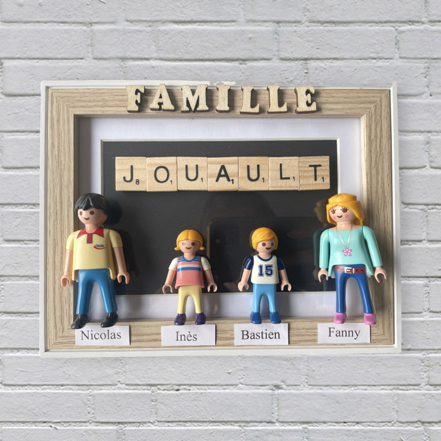 Tableau famille playmobil personnalisé