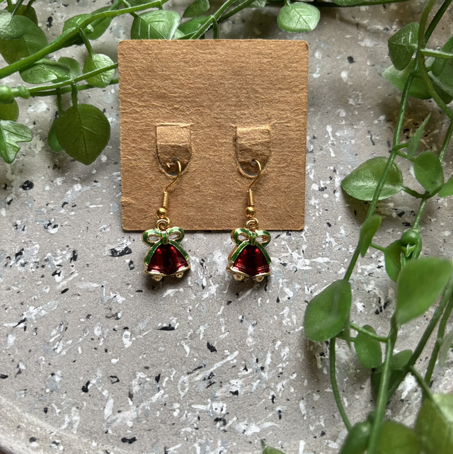 Boucles d’oreilles fantaisie cloches de Noël 