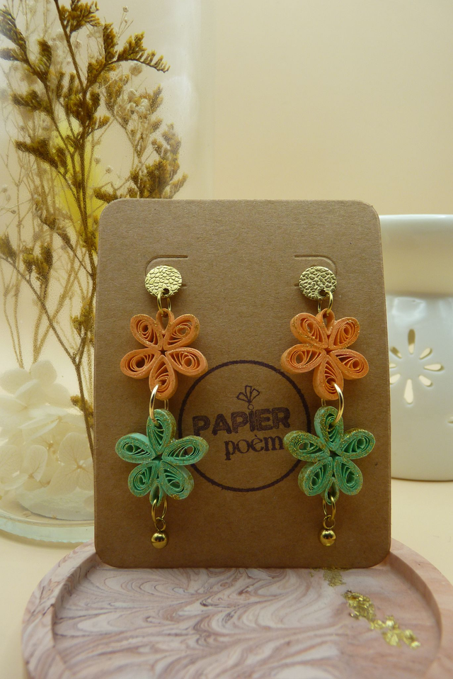 Modèle Charleston - Corail et vert 