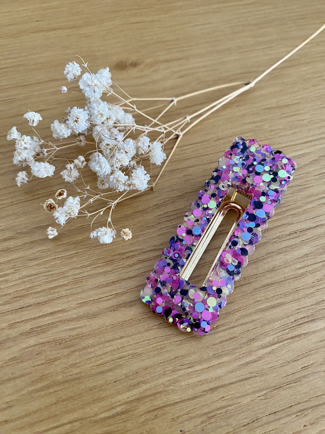 Barrette Marie gaufrée - violetta