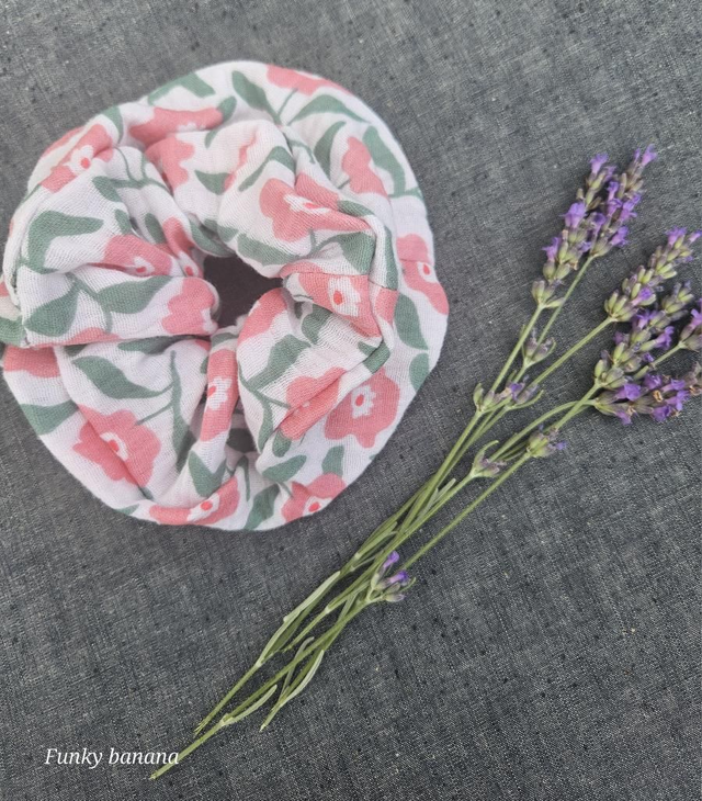 Chouchou motif fleurs 