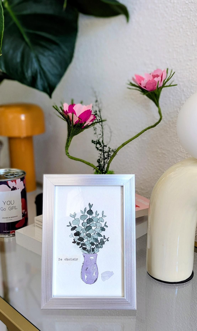 Aquarelle originale - Se choisir - avec cadre