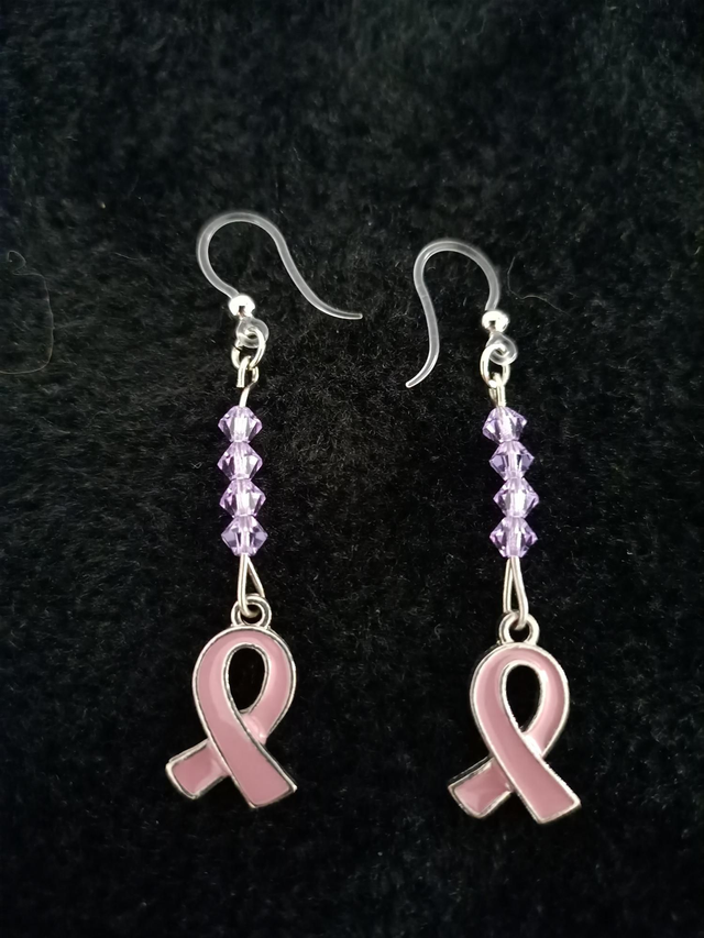 Boucles d'oreilles octobre rose 