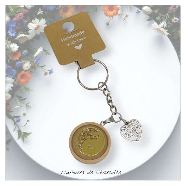 Porte-clés &quot;Yin &amp; yang&quot; bois PC-023