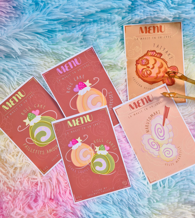 Carte postale &quot;La magie en un croc&quot; - nourriture japonaise