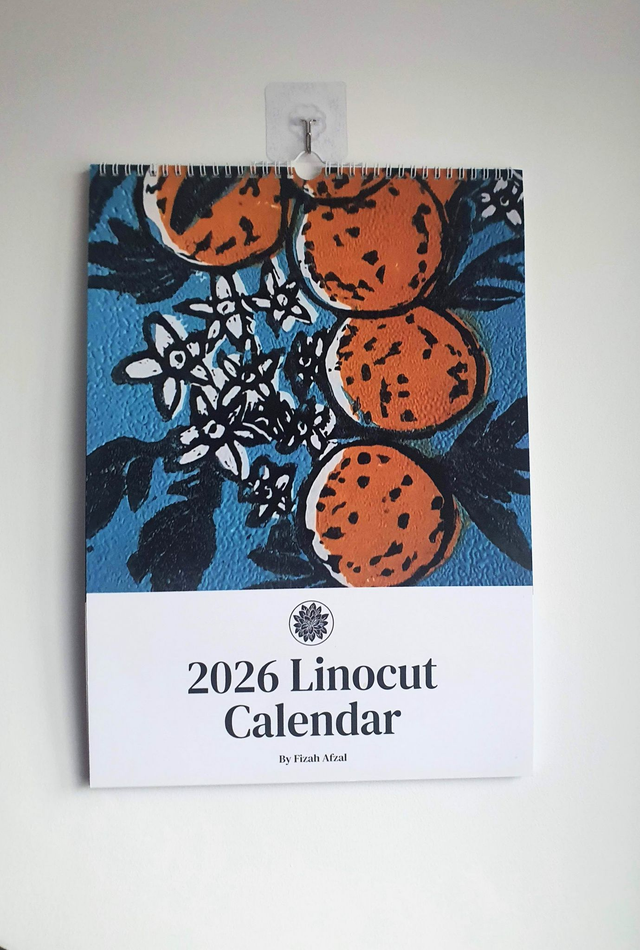2026 A3 Linocut Calendar
