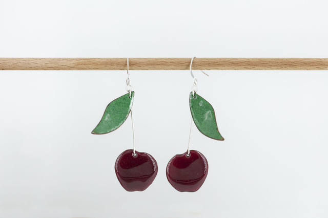 Boucles d&#039;oreilles Cerises - Création artisanal 