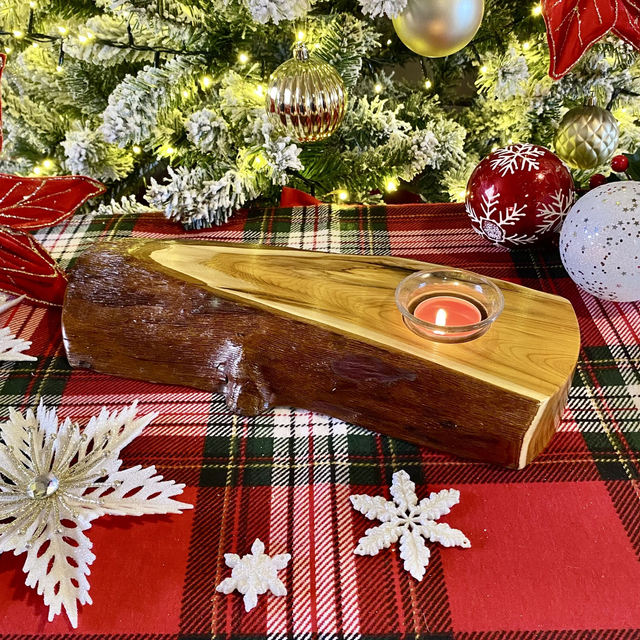 Handcrafted Yew Wood Tealight Holder