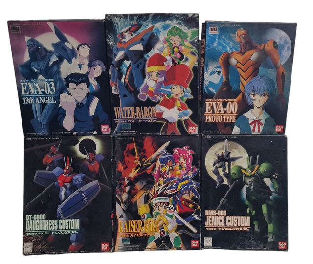 EVANGELION set of 6 model kits made by BAN DAI in 1996