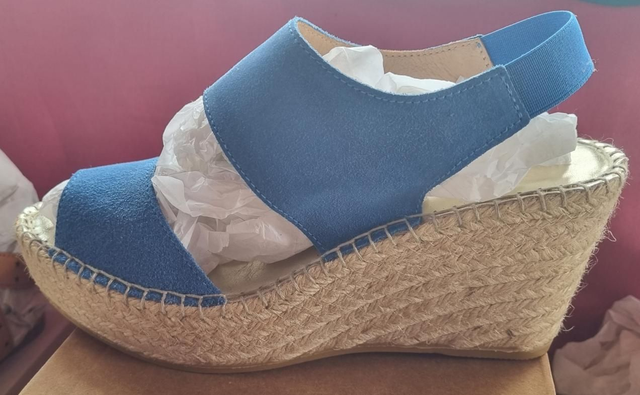 Sandales Compensées Bleu