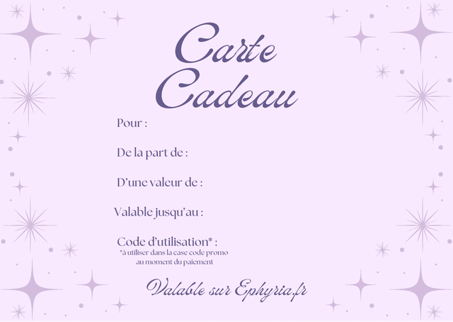 Carte cadeau « montant libre »