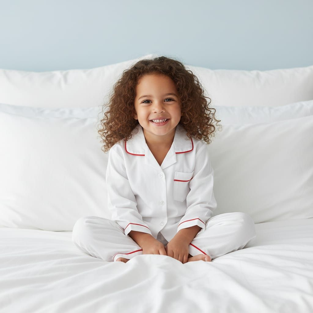 White/Red Kids Cotton Pyjamas
