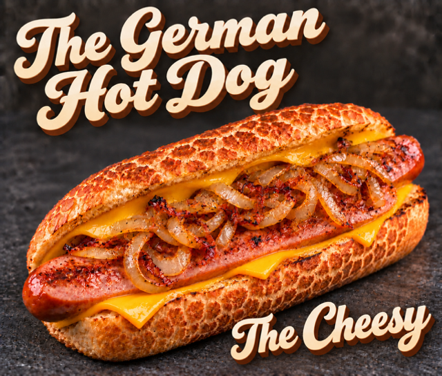 Large German Hot Dog - The Cheesy