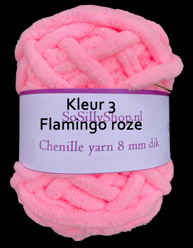 Chenille fluffy yarns 8 mm dik 45 grams