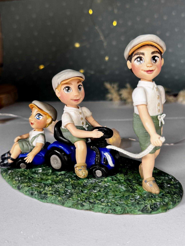 Baptème - 3 enfants scène personnalisée