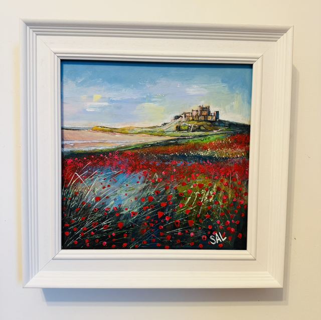Original Painting- Seascape-‘Rich Red Love, Bamburgh Castle’