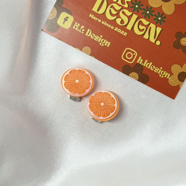 Orange Slice Clip-On Earrings