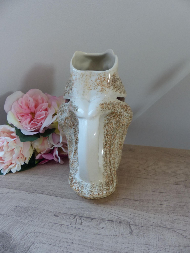 Pichet Chouette en Céramique – Faïencerie Longchamp Vintage | Pot à Eau Peint à la Main – Décoration Cuisine Maison de Campagne