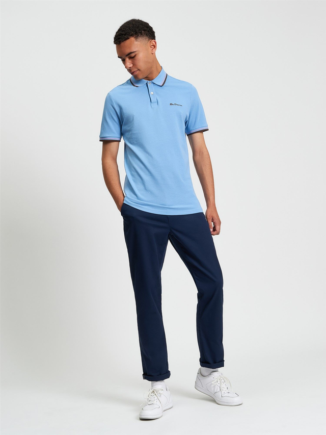 Ben Sherman 1012790 Signature Pique Polo - Pale Blue