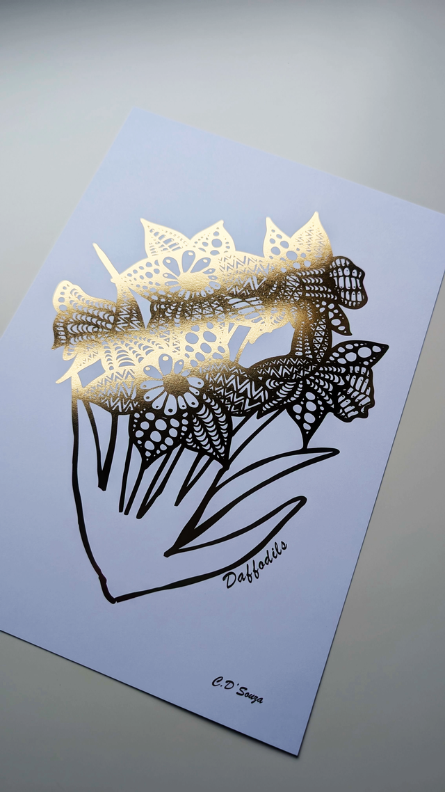Daffodils / March Flower Foil Print