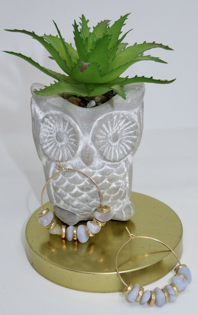 Créole en Calcédoine bleue