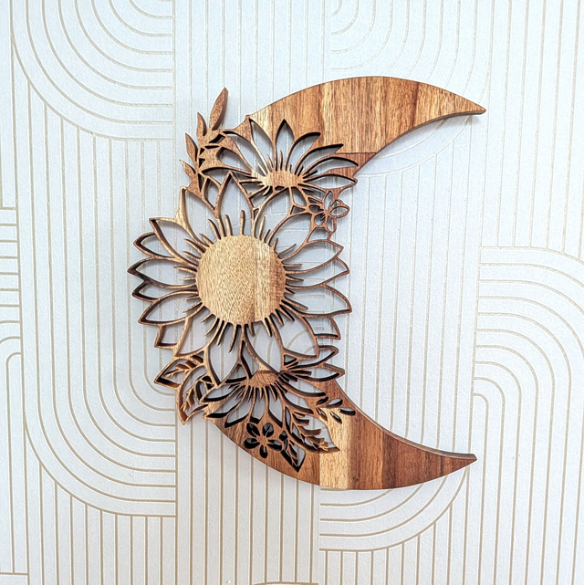 Lune fleurie en acacia