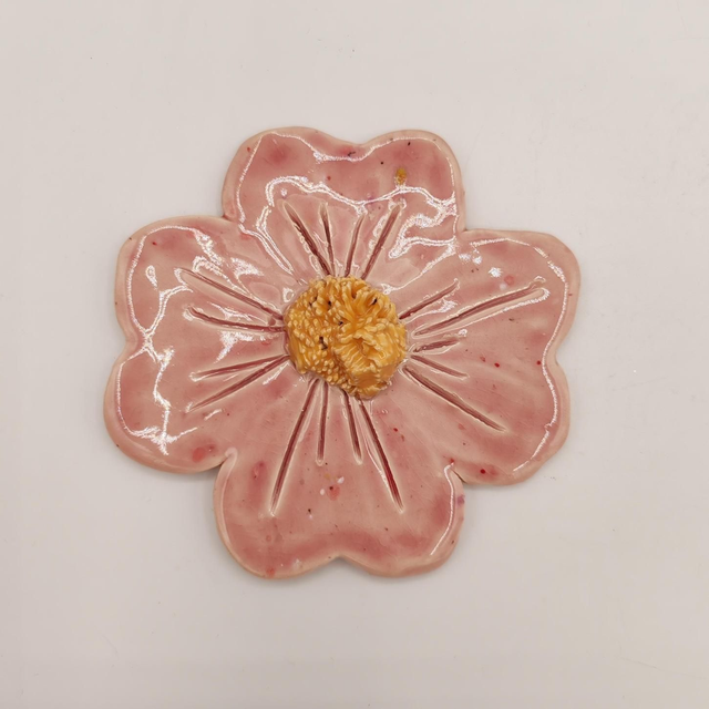 Tasse à expresso vert mat intérieur rose moucheté