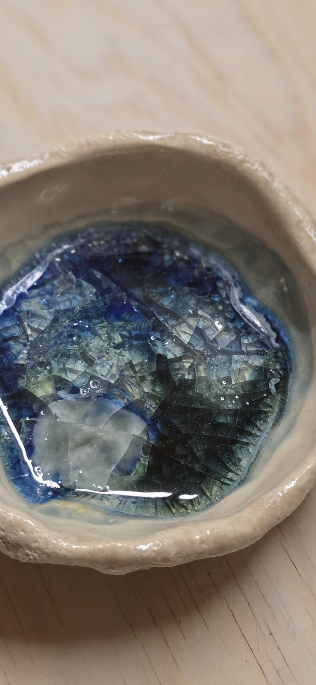 Coupelle effet cristallise, texture coquillage