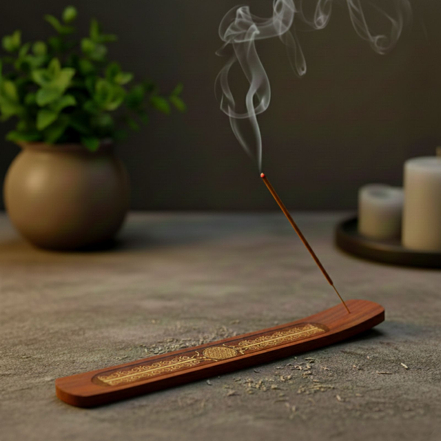 Porta Incenso In Legno Fiore Della Vita