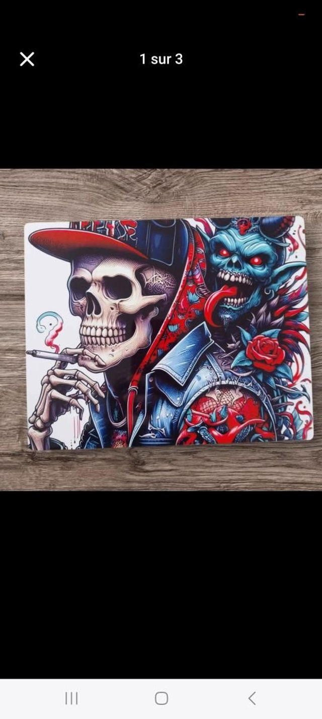 Plaque alu déco skull