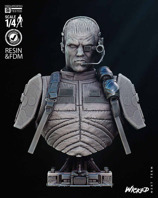 Buste portrait ANDREW SCOTT (universal soldier) série movie