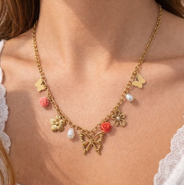 Ketting vlinder goud