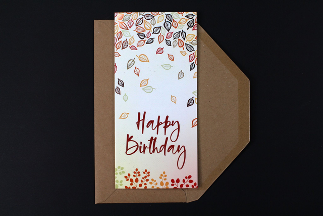 Fall Autumn Falling Leaves Design | Hand Foiled Detailing