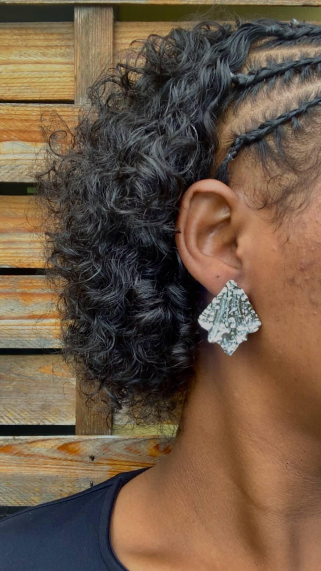 Boucles Feuilles argenté 