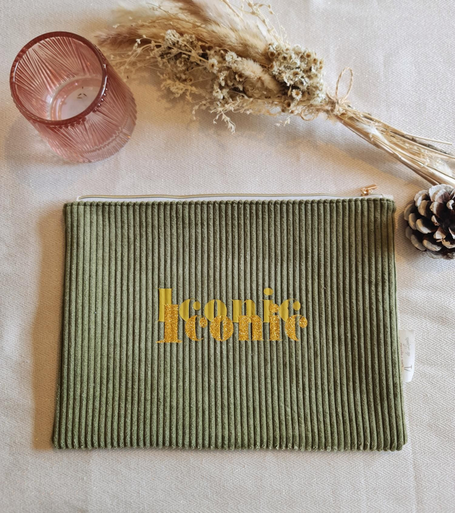 Grande pochette velours iconic