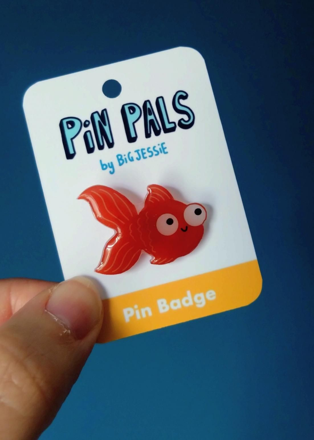 Goldfish pin badge