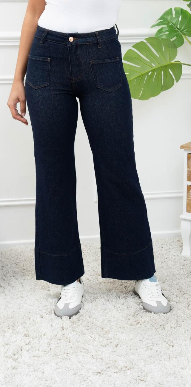 Jean wide leg brut