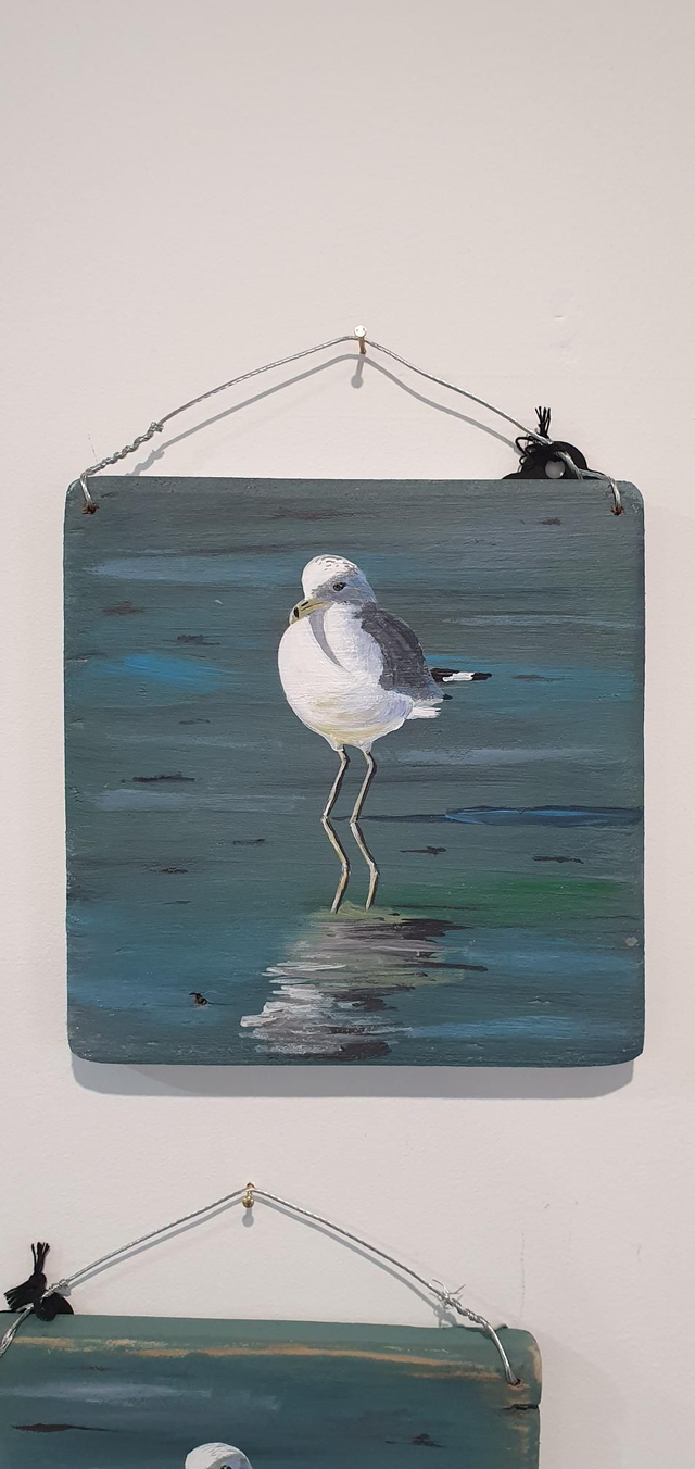 #4 Seagull Drift Wood Painting