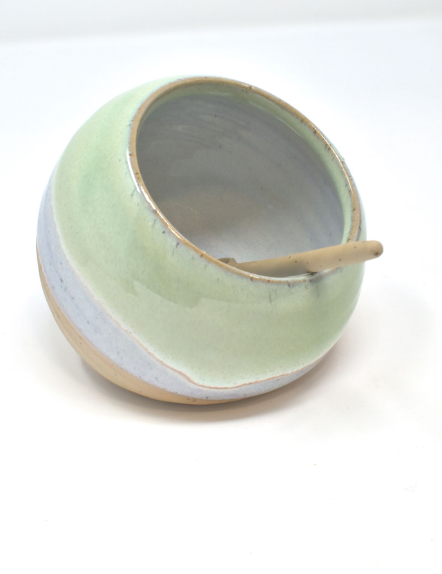 Salt pig and Spoon Speckled Coastline Green