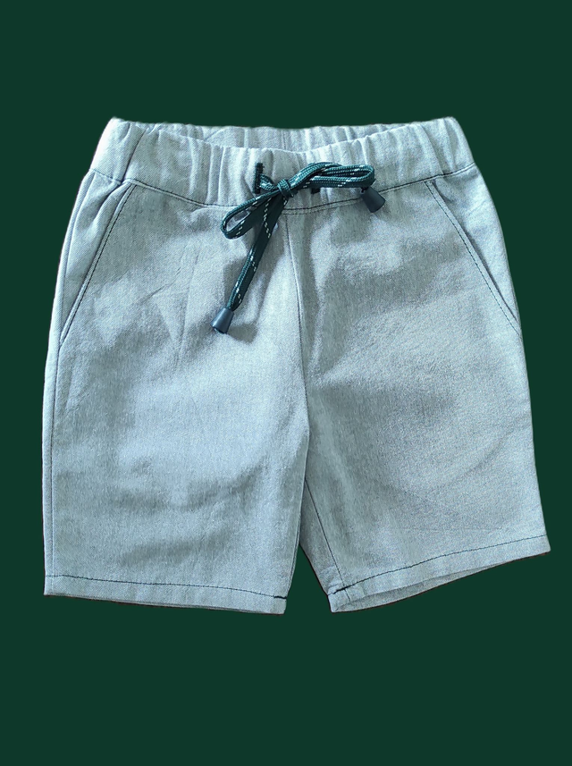 Short coton effet tweed vert