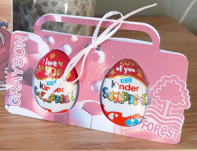 Football Themed Double Kinder Egg Holder With Kinder Eggs Included