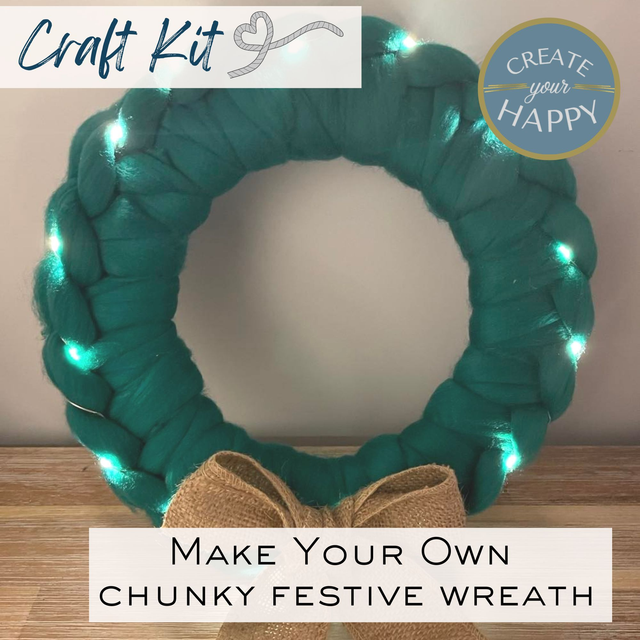 Festive Hand Knit Wreath