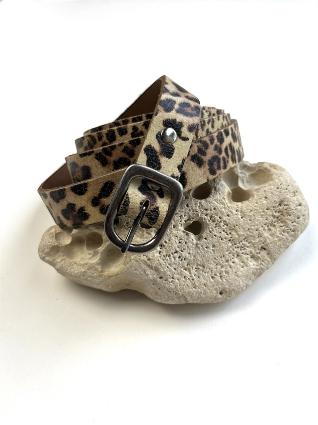 Ceinture fine léopard 