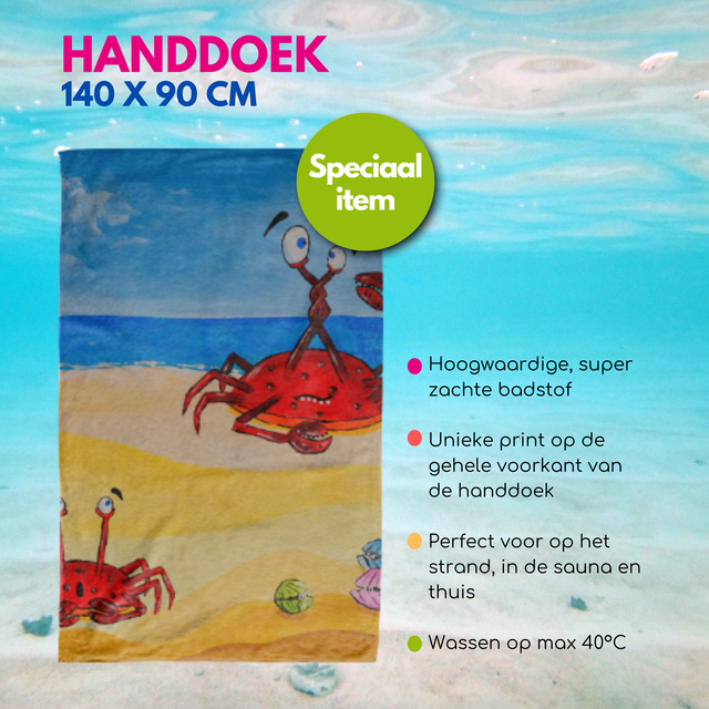 Krab in de knoop | Handdoek