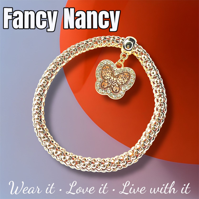Rose gold coloured butterfly bracelet - Fancy Nancy Fashion
