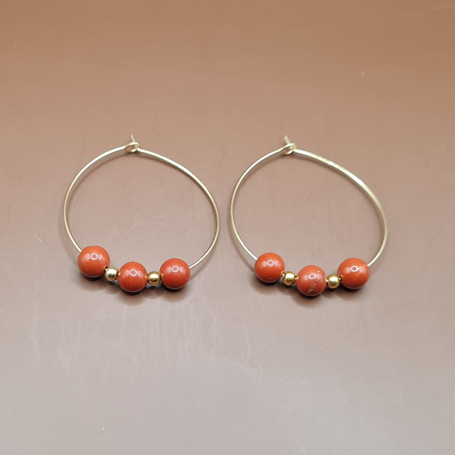 Créoles Jaspe rouge