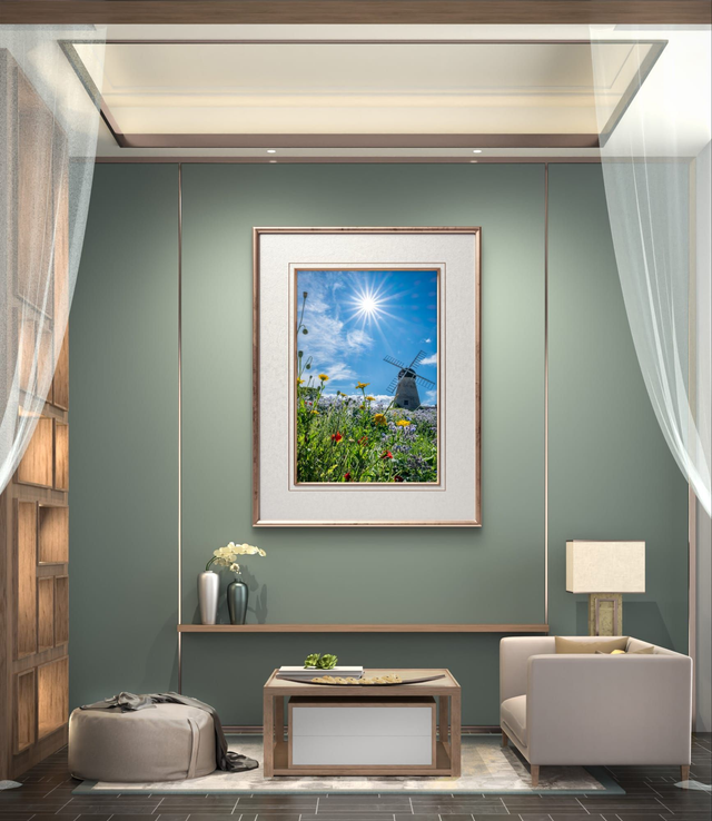 Windmill &amp; Flowers - Whitburn - Print Only 