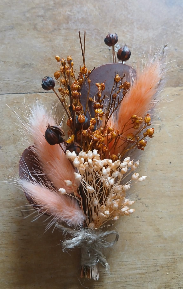 Boutonnière marié terracotta 