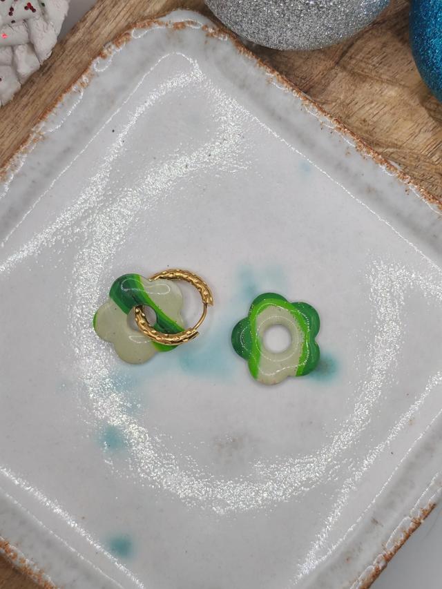 Fleurs Amaya vertes beiges 