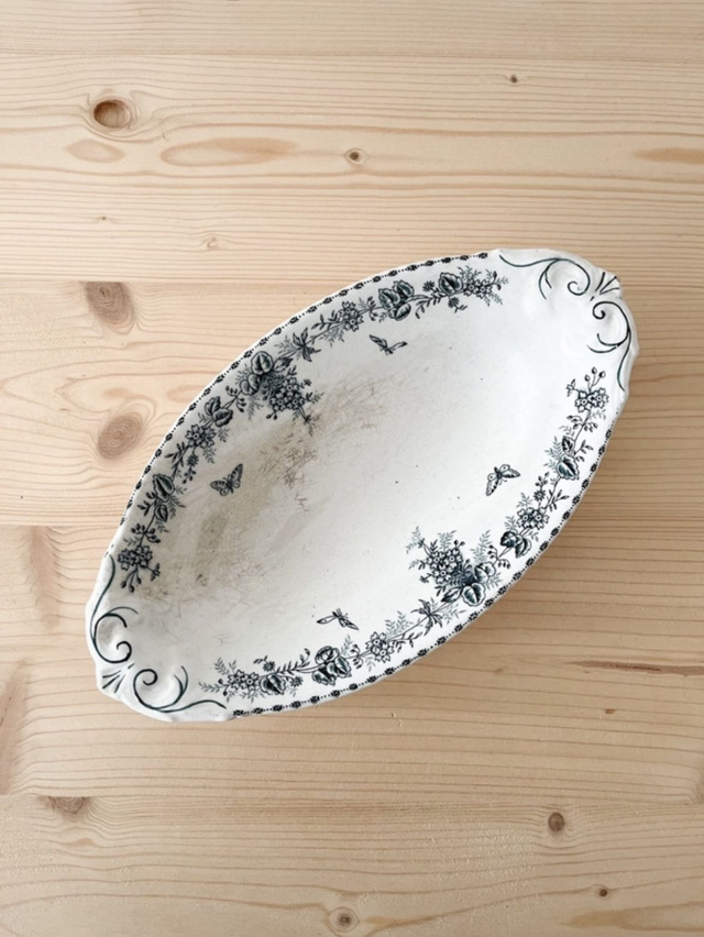 Petit ravier ancien en terre de fer – Modèle Stella – Faïencerie d'Onnaing